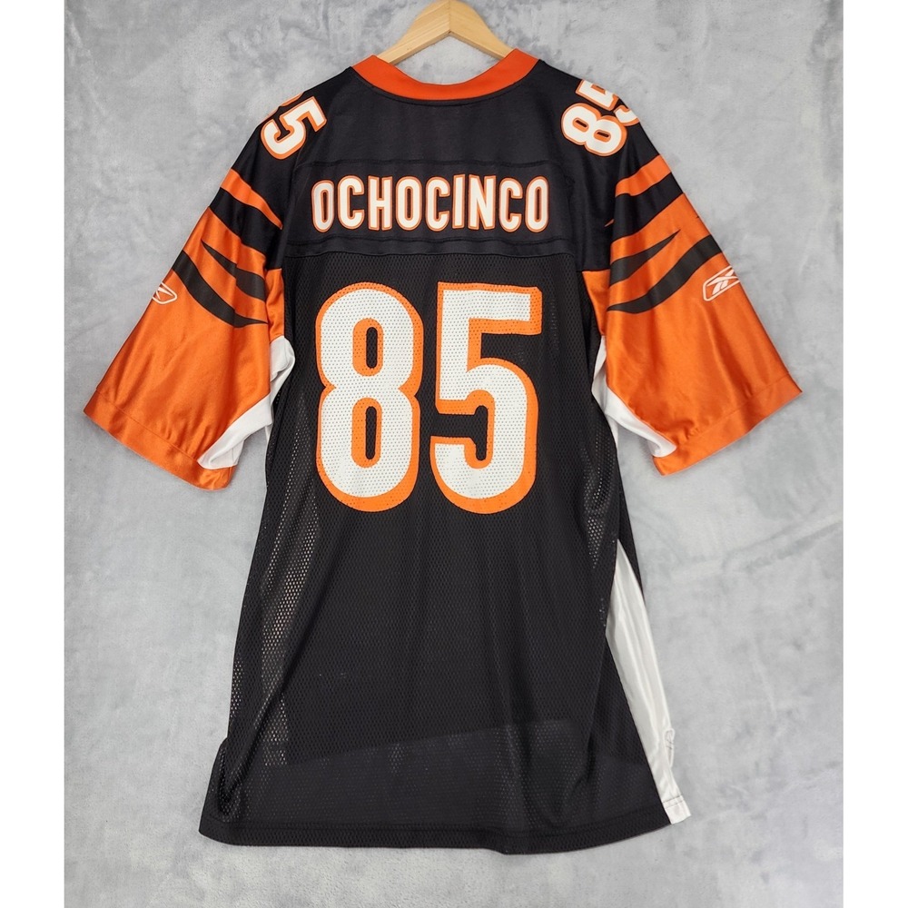 Vintage Reebok NFL Jersey Size XL Cincinnati Bengals Chad Ochocinco Black # 85